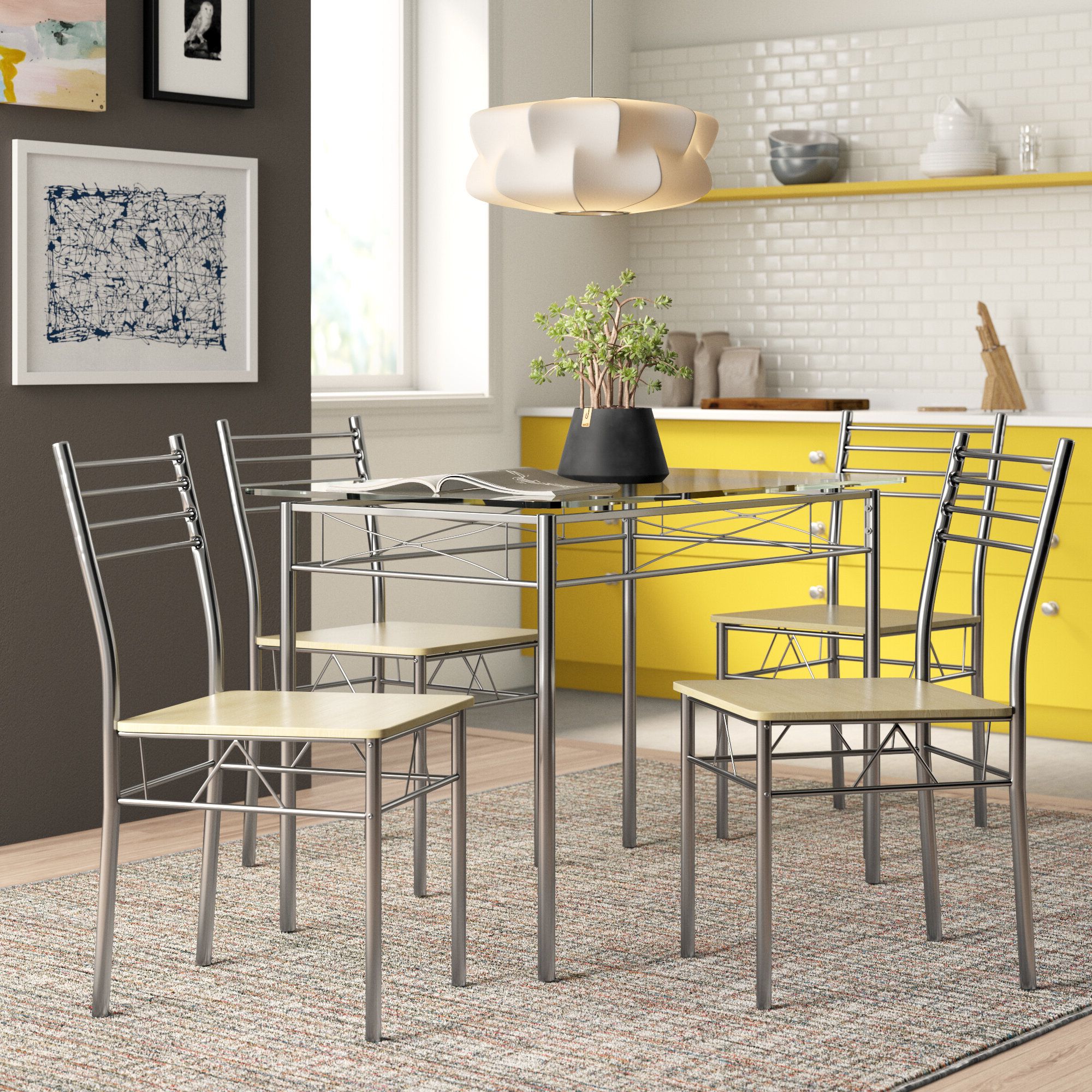 North Reading 5 Piece Dining Table Sets With Regard To Fashionable Zipcode Design North Reading 5 Piece Dining Table Set & Reviews (Photo 1 of 25)