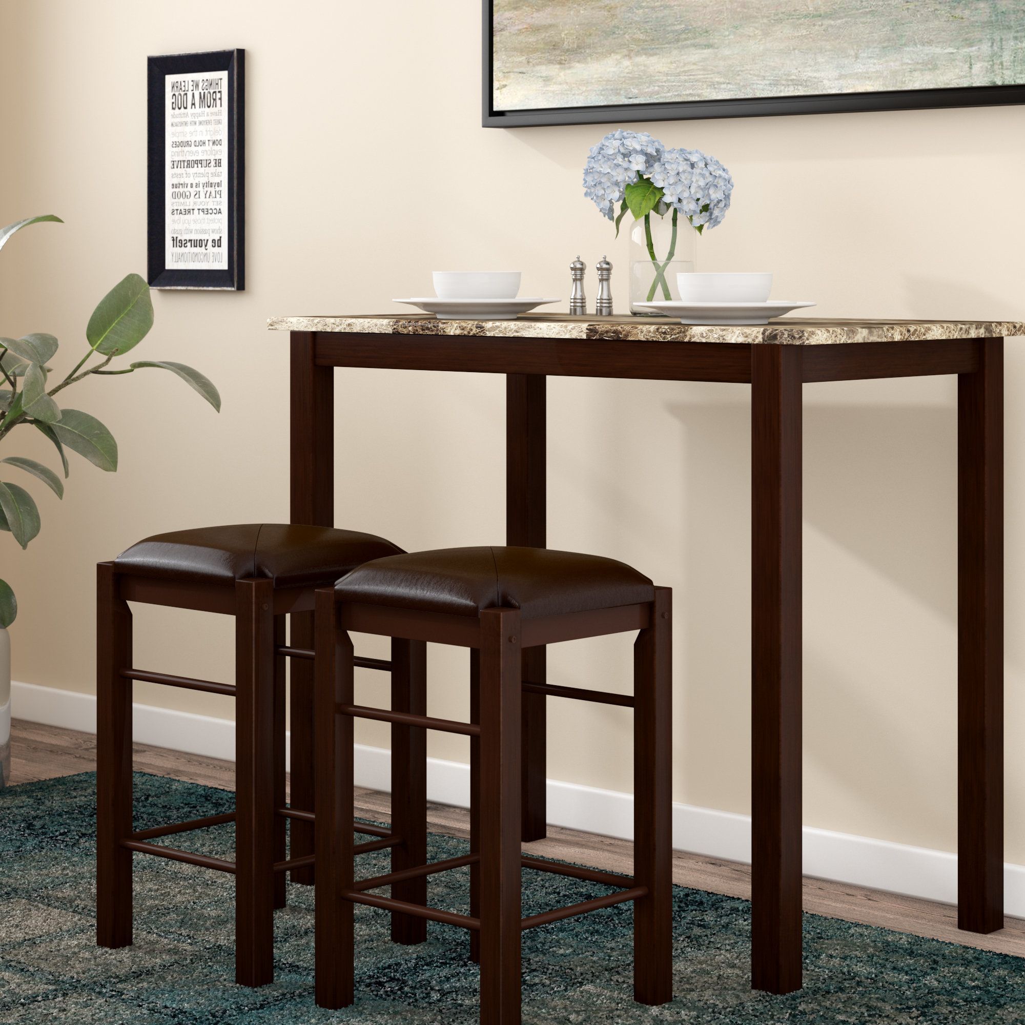 Featured Photo of 25 Collection of Penelope 3 Piece Counter Height Wood Dining Sets