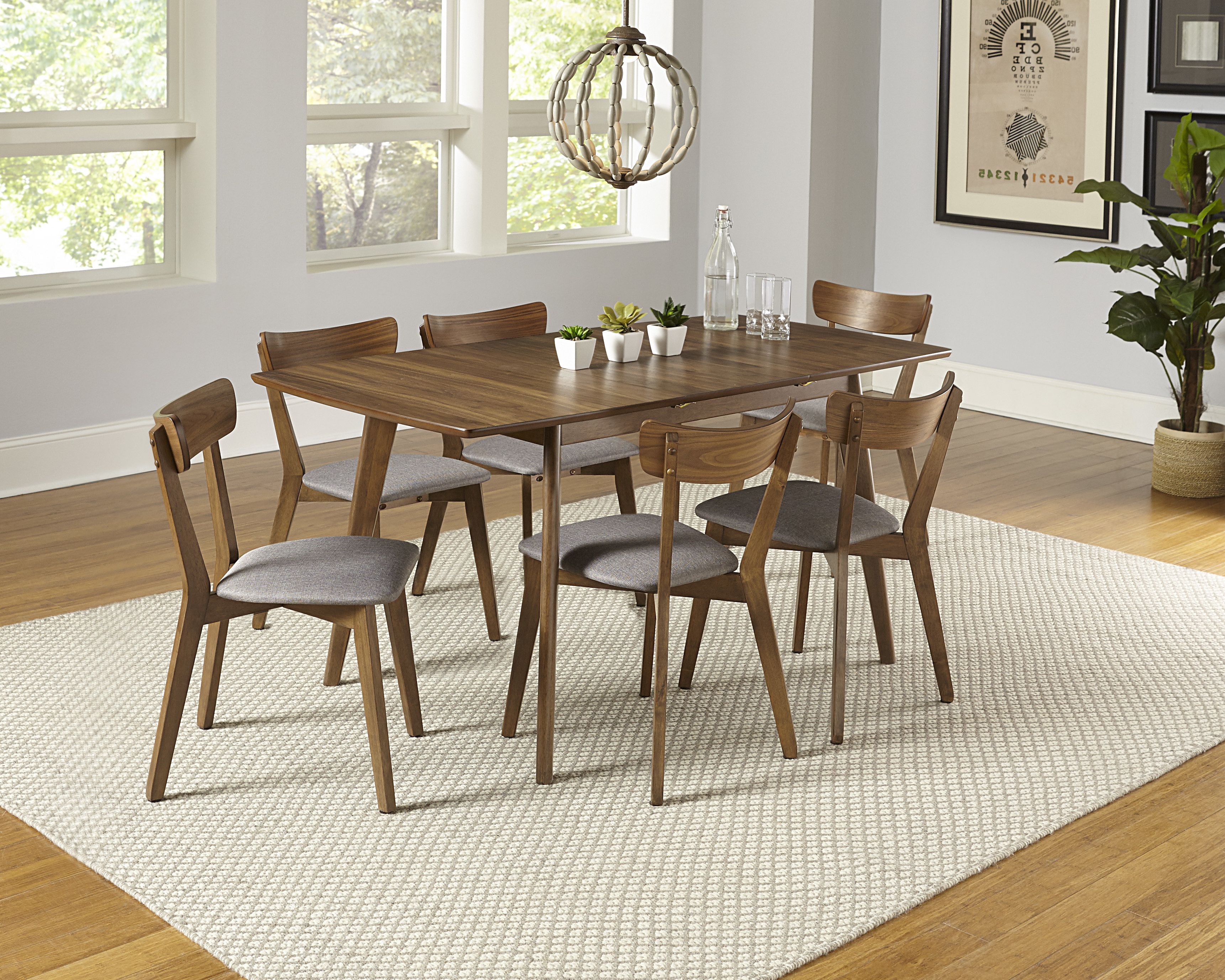 Rockaway 7 Piece Extendable Solid Wood Dining Set & Reviews (View 5 of 25)