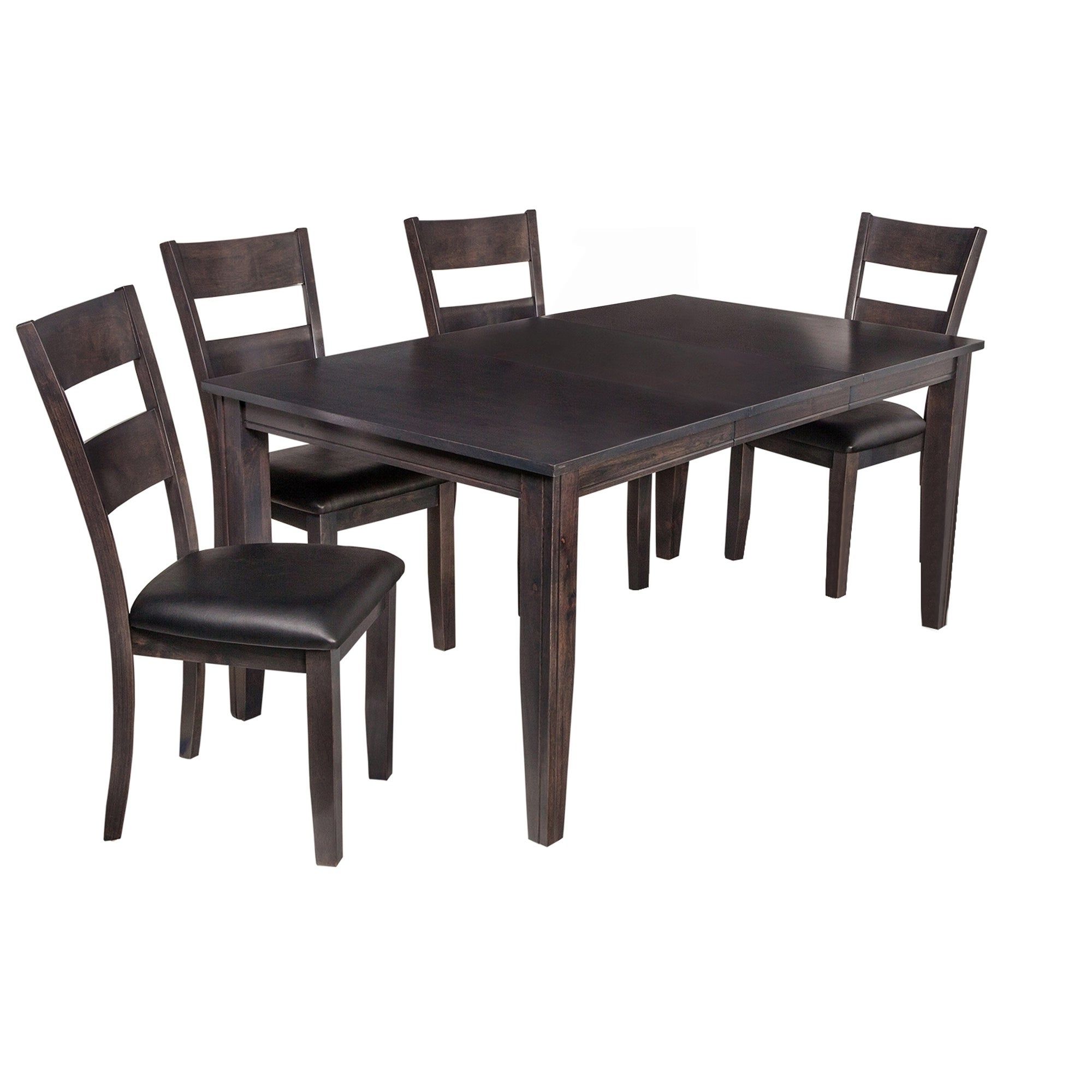 Shop 5 Piece Solid Wood Dining Set "aden", Modern Kitchen Table Set Pertaining To 2019 Adan 5 Piece Solid Wood Dining Sets (set Of 5) (Photo 4 of 25)