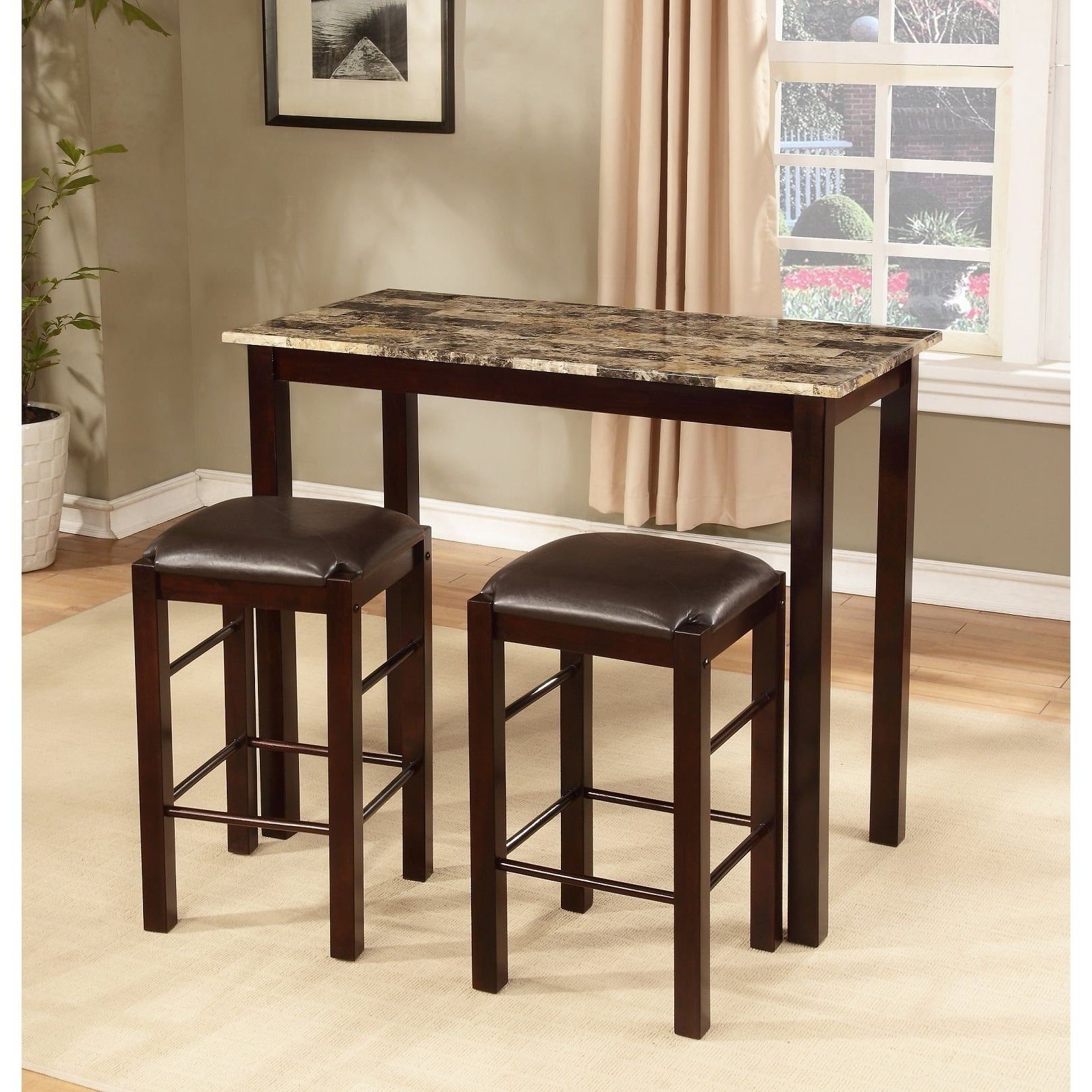 Tenney 3 Piece Counter Height Dining Sets In Most Current Copper Grove Luther 3 Piece Espresso Counter Height Table And Chair (View 8 of 25)