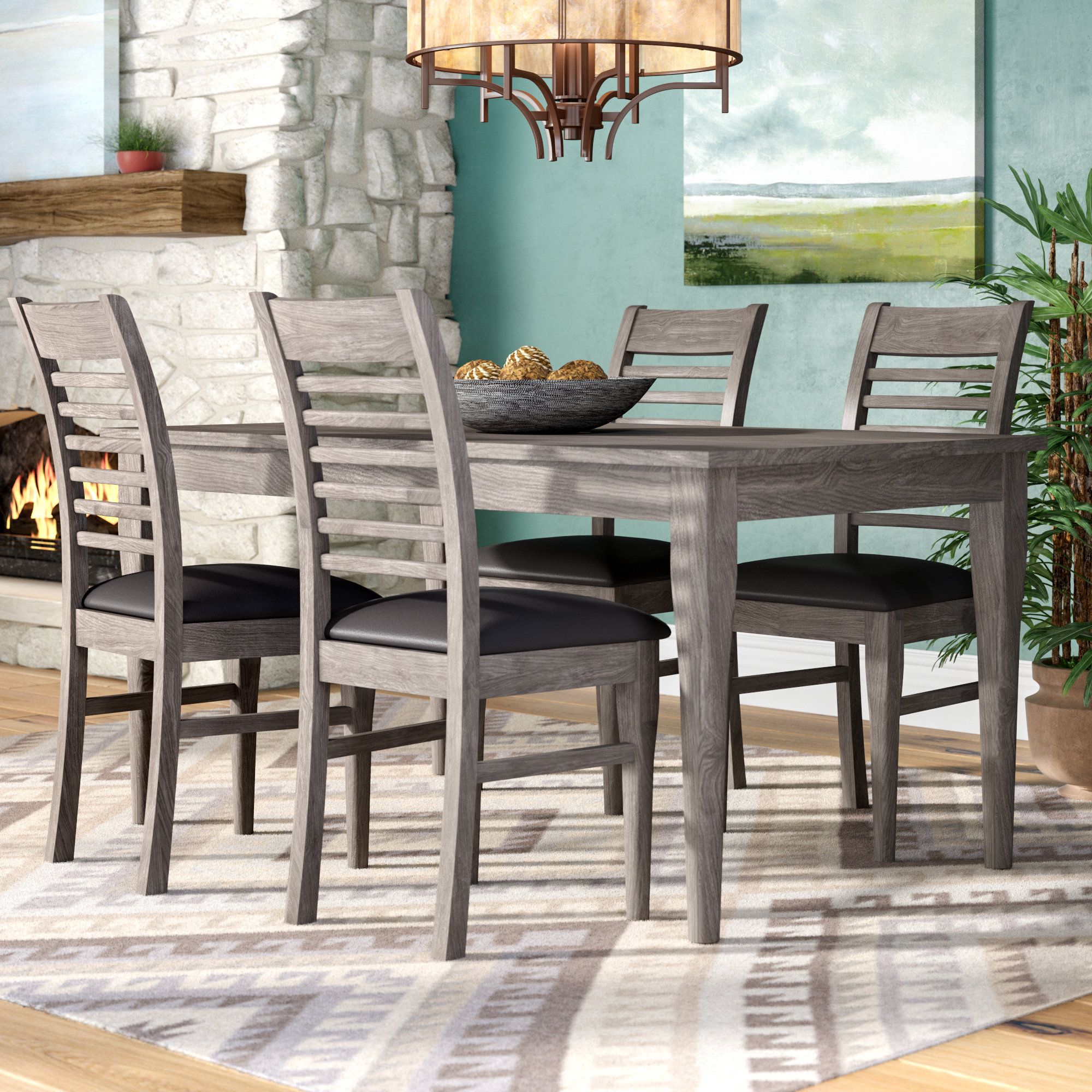 Well Known Loon Peak Alguno 5 Piece Dining Set & Reviews (View 3 of 25)