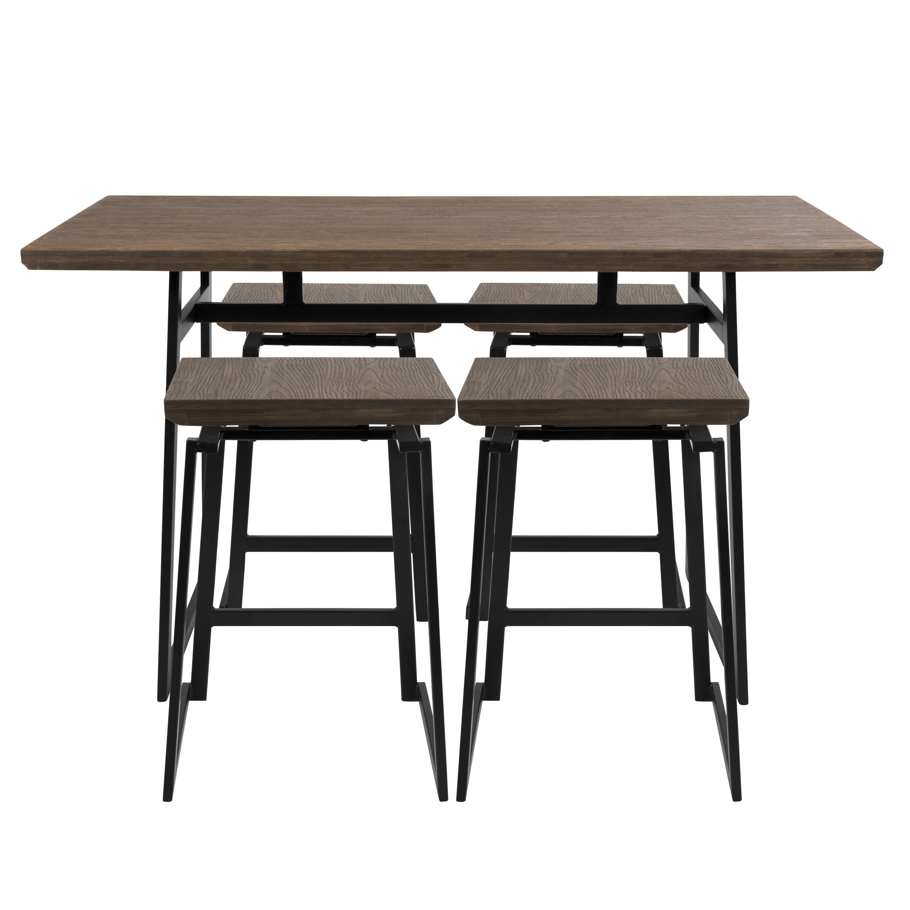 Well Liked Telauges 5 Piece Dining Sets Within Cassiopeia Industrial 5 Piece Counter Height Dining Set & Reviews (View 12 of 25)