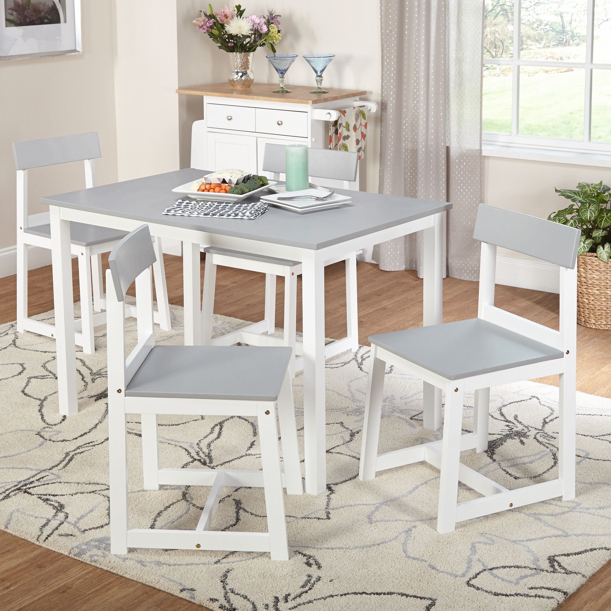 White Dining Set, 5 Piece Pertaining To Aria 5 Piece Dining Sets (Photo 1 of 25)