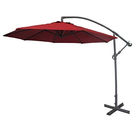 2018 Abba Patio 10 Feet Offset Cantilever Outdoor Hanging Patio Umbrella, Red Pertaining To Bormann Cantilever Umbrellas (View 14 of 25)