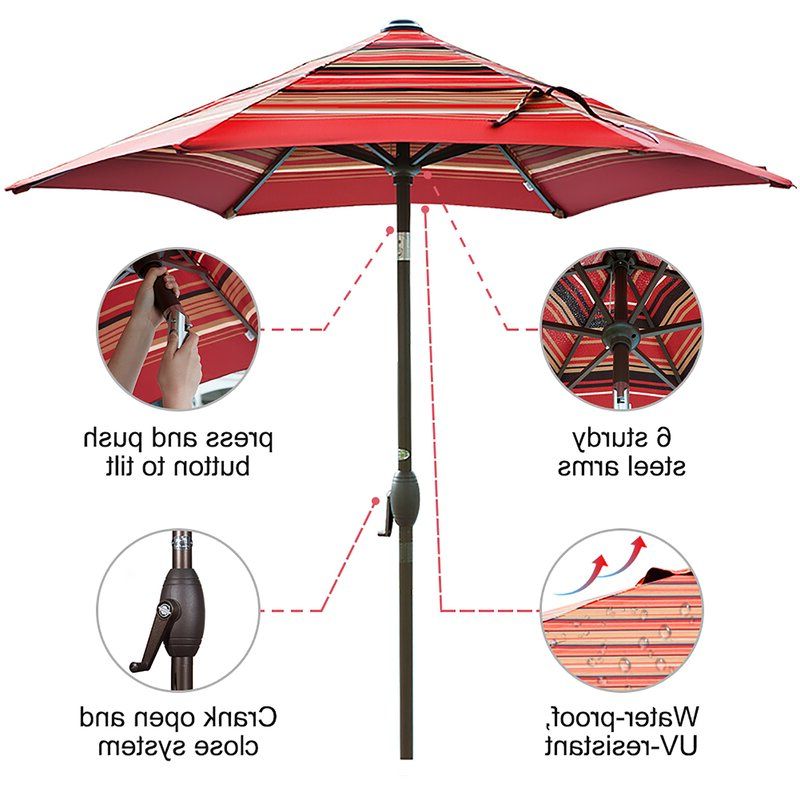 2018 Filey 8' Market Umbrella Throughout Filey Market Umbrellas (View 3 of 25)