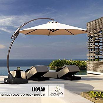 Amazon : Santorini Ii 10 Ft Square Cantilever Umbrella In Stone With Regard To Most Up To Date Macclesfield Square Cantilever Umbrellas (View 19 of 25)
