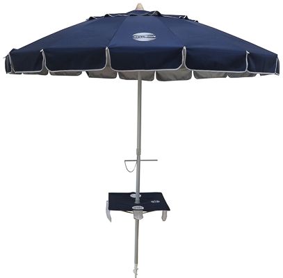 Beach Umbrellas In Recent Sunraker® Beach Umbrella With Table (View 24 of 25)