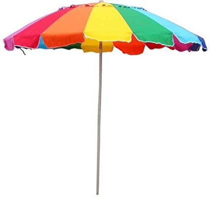 Belles  Market Umbrellas Pertaining To Most Current Beach Umbrella Rainbow Color With Carry Bag – 8 Foot (View 22 of 25)