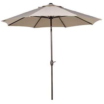 Cardine Market Umbrellas Regarding Most Current Abba Patio Sunbrella Patio 9 Feet Outdoor Market Table Umbrella With Auto  Tilt And Crank, Canvas Antique Beige (View 5 of 25)