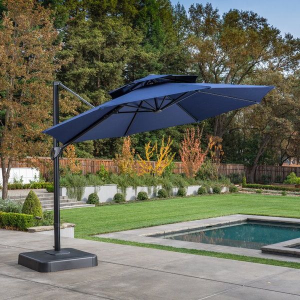 Famous Kedzie Outdoor Cantilever Umbrellas Within Digregorio 11' Cantilever Umbrella (Photo 1 of 25)