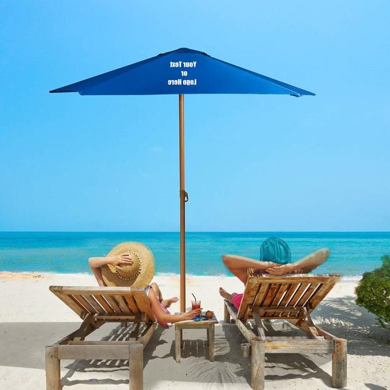 Favorite Custom Personalized Sturdy 8Ft Shade Vented Patio Umbrella Aluminum Poles  With Polyester Canopy Portable For Beach Outdoor Uv Protection Within Bricker Market Umbrellas (View 19 of 25)