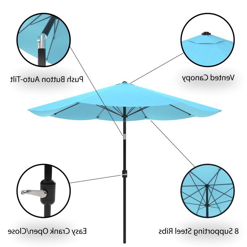 Kelton 10' Market Umbrella With Regard To Favorite Kelton Market Umbrellas (View 3 of 25)