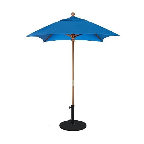 Most Popular 6' Wood Market Umbrella – Deluxe Hardwood Regarding Market Umbrellas (View 15 of 25)