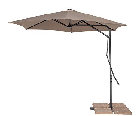 Most Recent California Sun Shade Cantilever Round Umbrella, 10 Feet, Tan With Justis Cantilever Umbrellas (View 17 of 25)