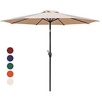 Mraz Market Umbrellas Inside Most Recent Amazon : Blissun 9' Outdoor Market Patio Umbrella With Push (View 20 of 25)