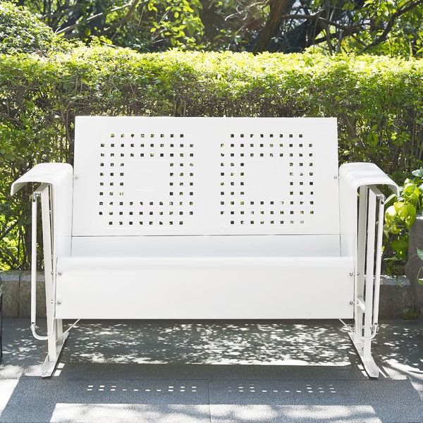 Purchase Callen 49 Outdoor Patio Swing Glider Bench Chair – Dark In Favorite Gries Rectangular Market Umbrellas (View 16 of 25)
