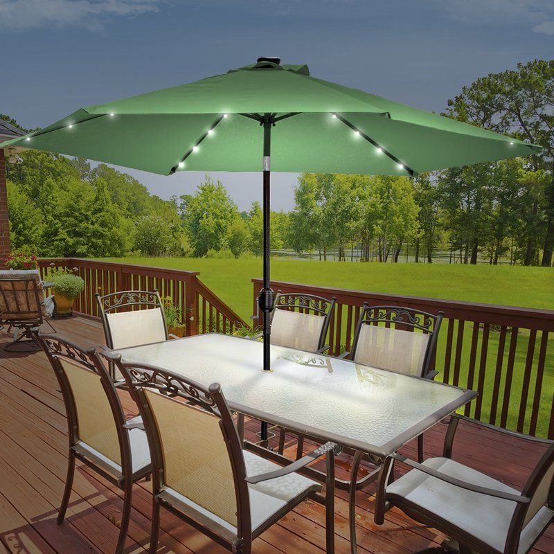 Rahate Solar Led Outdoor 10' Market Umbrella Inside Most Recently Released Brecht Lighted Umbrellas (View 20 of 25)