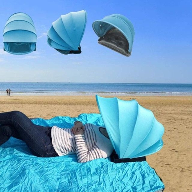 Sun Shelter Beach Umbrellas Pertaining To 2017 Sunbathing Portable Sunshade Sunscreen Personal Tent Pillow Collapsible  Umbrella Mini Beach Umbrella Parasol Beach Tent Pergola (View 22 of 25)