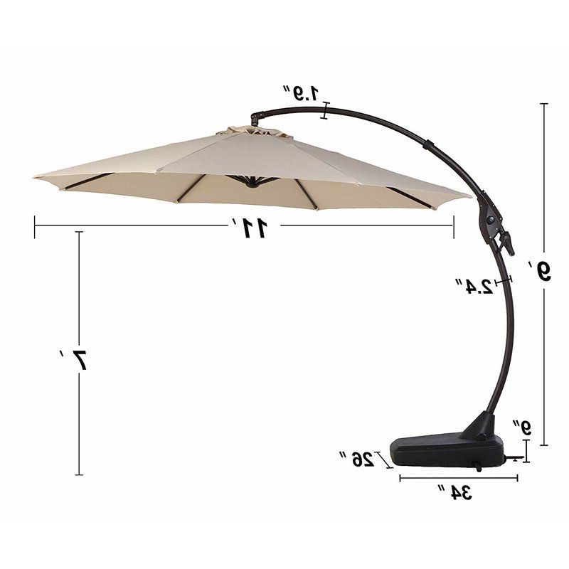 Tilda Cantilever Umbrellas For Newest Tilda 11' Cantilever Umbrella (View 1 of 25)