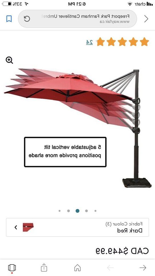 Well Known Farnham Cantilever (led) Solar Light Umbrella Red Retail Is $500 In Farnham Cantilever Umbrellas (View 17 of 25)