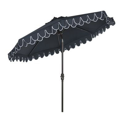 Well Liked Drape Umbrellas Within Safavieh Elegant 9 Ft Navey Drape Auto Tilt Patio Umbrella With (View 14 of 25)