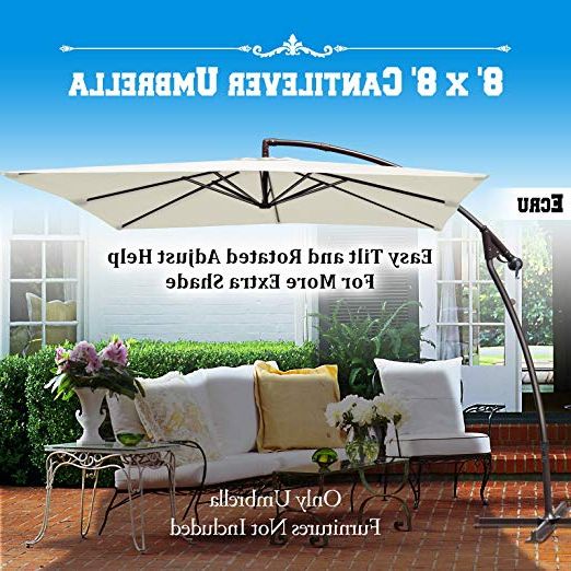 Widely Used Amazon : Strong Camel 8' X 8' Cantilever Banana Umbrella Patio Pertaining To Justis Cantilever Umbrellas (View 5 of 25)