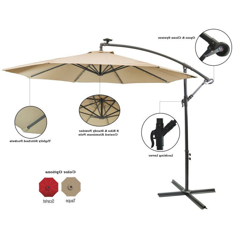 Widely Used Hilma Solar Cantilever Umbrellas Inside Hilma Solar 10' Cantilever Umbrella (Photo 1 of 25)