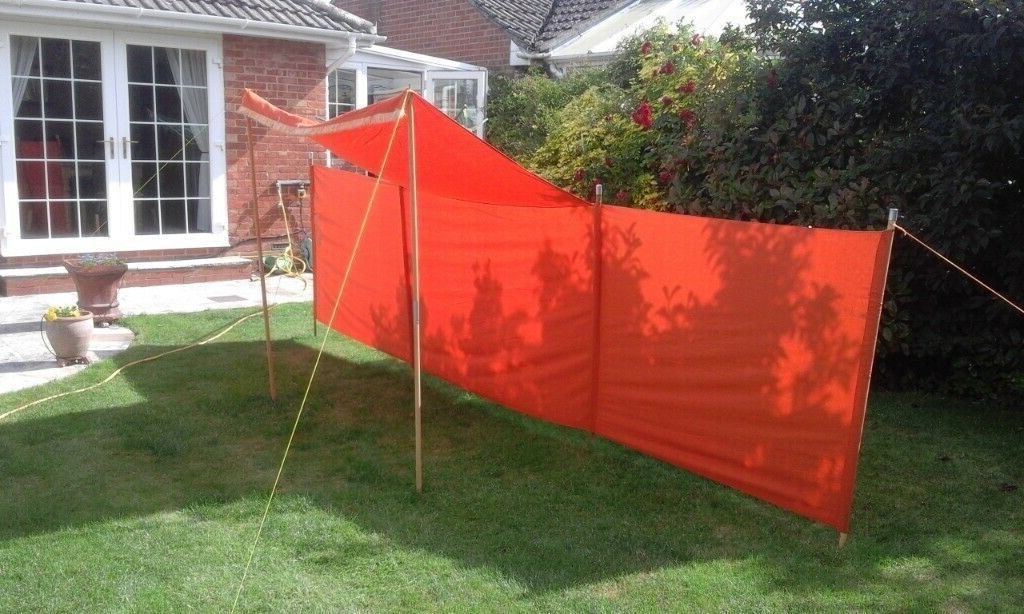 Windbreak With A Canopy 120Cm Tall Made Of Cotton (View 10 of 25)
