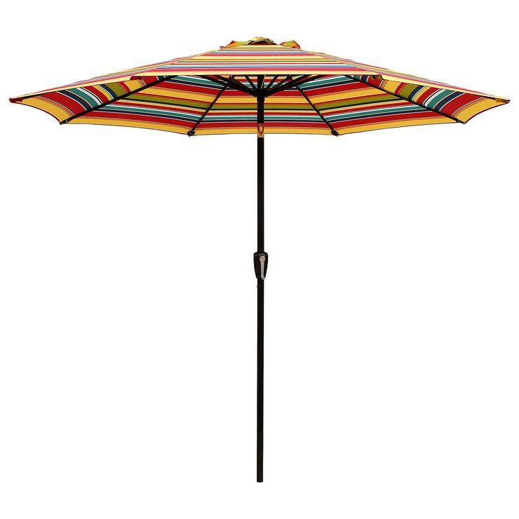Woll Lighted Market Umbrellas Intended For Preferred Macrae Garden Crank Tilt Umbrella  9 Ft (View 7 of 25)