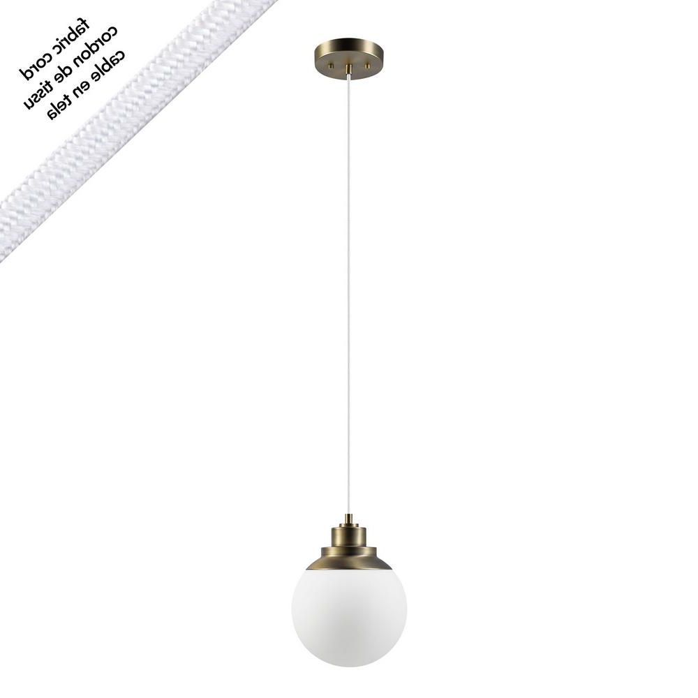 2019 Globe Electric Portland 1 Light Brass Pendant With Regard To 1 Light Globe Pendants (View 23 of 25)