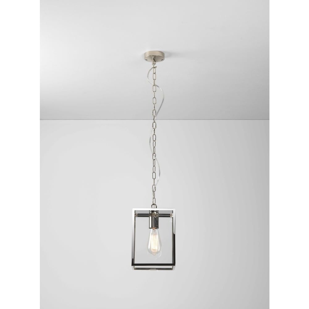 4 Light Lantern Square / Rectangle Pendants Pertaining To Most Current Homefield – Outdoor Square Box Lantern Pendant Polished Nickel In  Frosted/opal Glass Ip44 (Photo 24 of 25)
