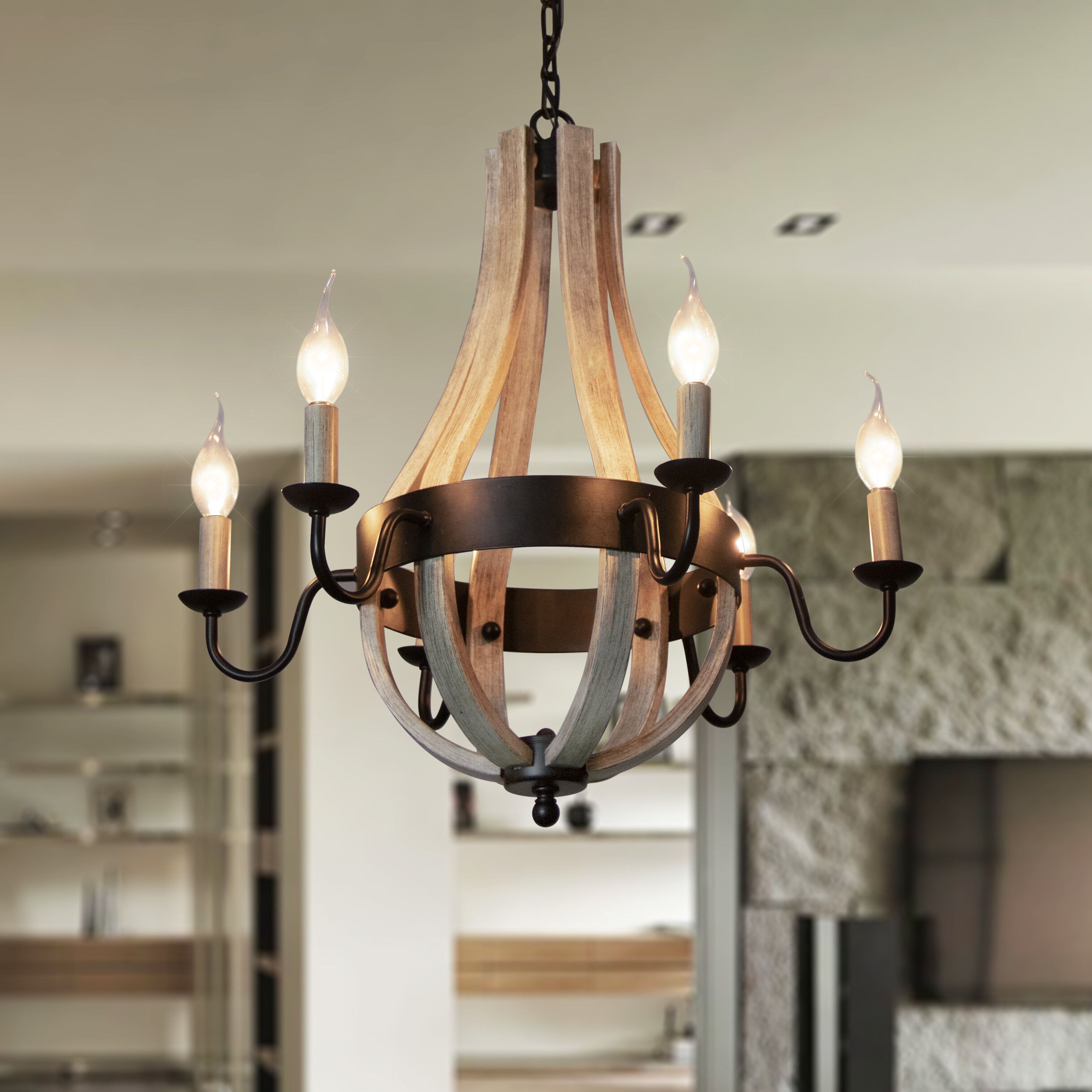 Adan 6 Light Candle Style Chandelier Throughout Latest Phifer 6 Light Empire Chandeliers (View 19 of 25)