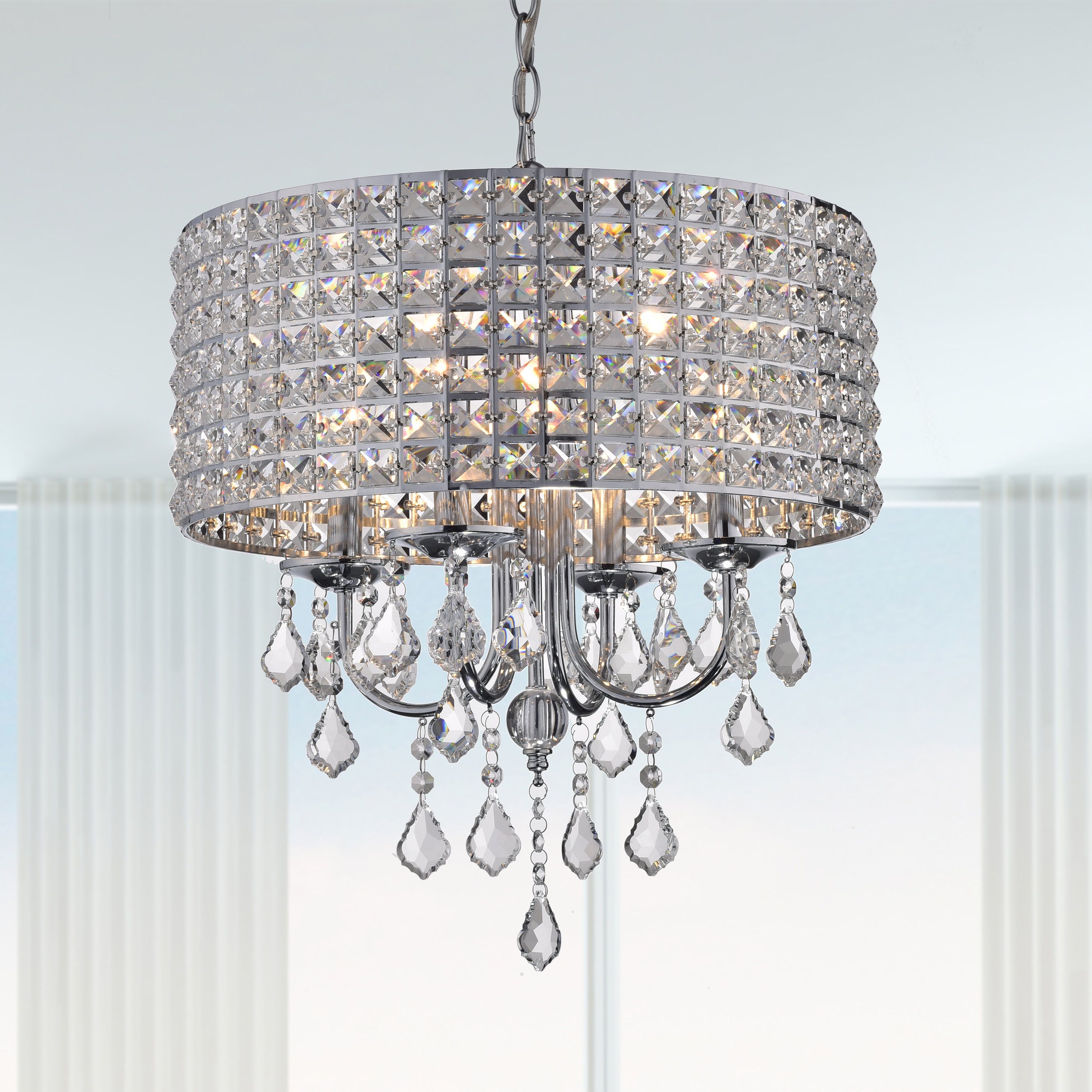 Albano 4 Light Crystal Chandelier Within Popular Jill 4 Light Drum Chandeliers (Photo 19 of 25)