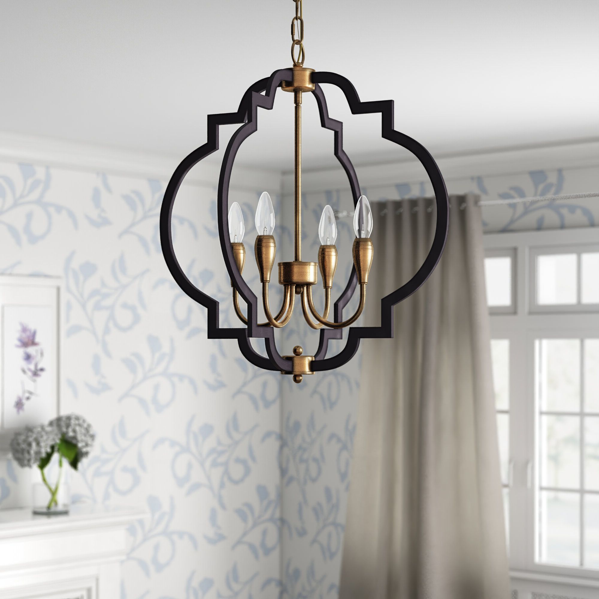 Astin 4 Light Geometric Chandelier Intended For Trendy Bennington 4 Light Candle Style Chandeliers (View 16 of 25)