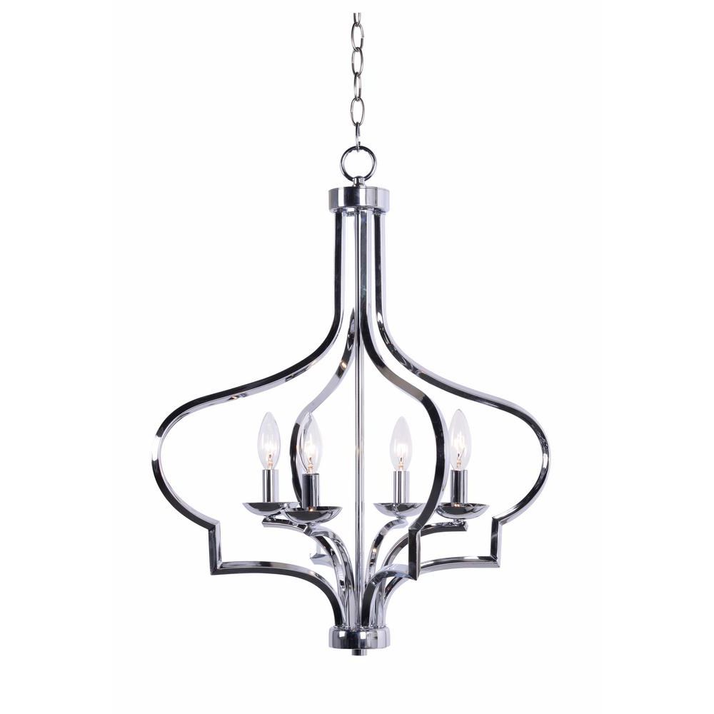 Camilla 9 Light Candle Style Chandeliers In Best And Newest Kenroy Home Morocco 4 Light Chrome Chandelier (View 13 of 25)