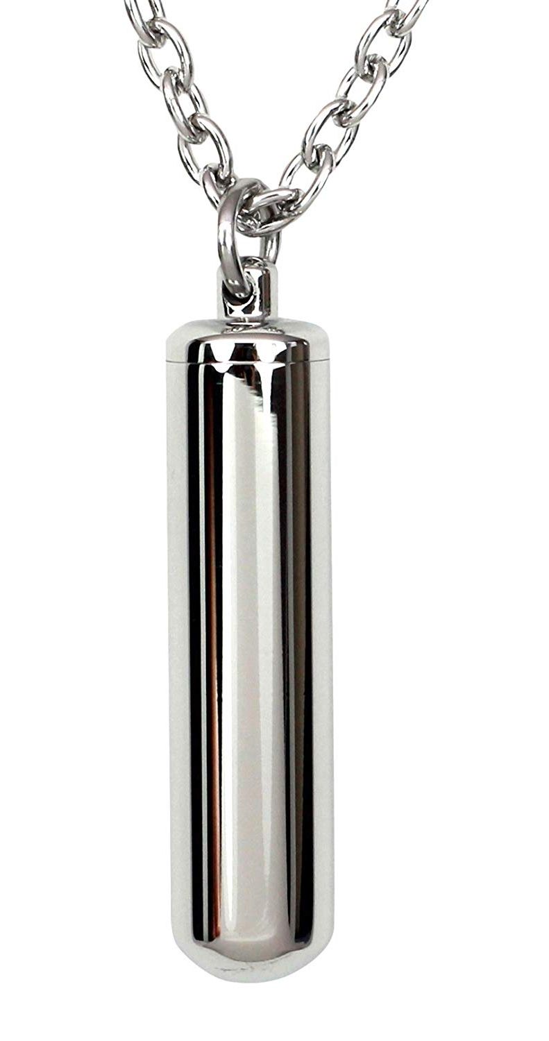 Capsule Pendant Necklace Stainless Steel Cremation Urn Jewelry Ashes Pill  Filler Kit Throughout 2020 3 Light Single Urn Pendants (View 21 of 25)