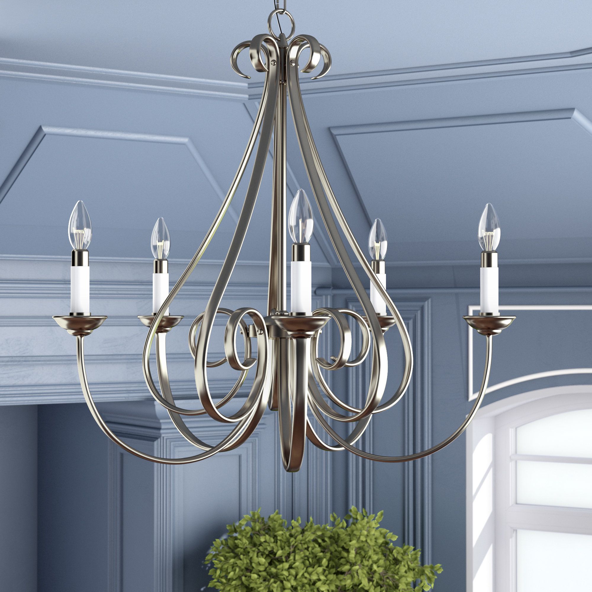Cayman 5 Light Candle Style Chandelier Throughout Recent Berger 5 Light Candle Style Chandeliers (View 8 of 25)