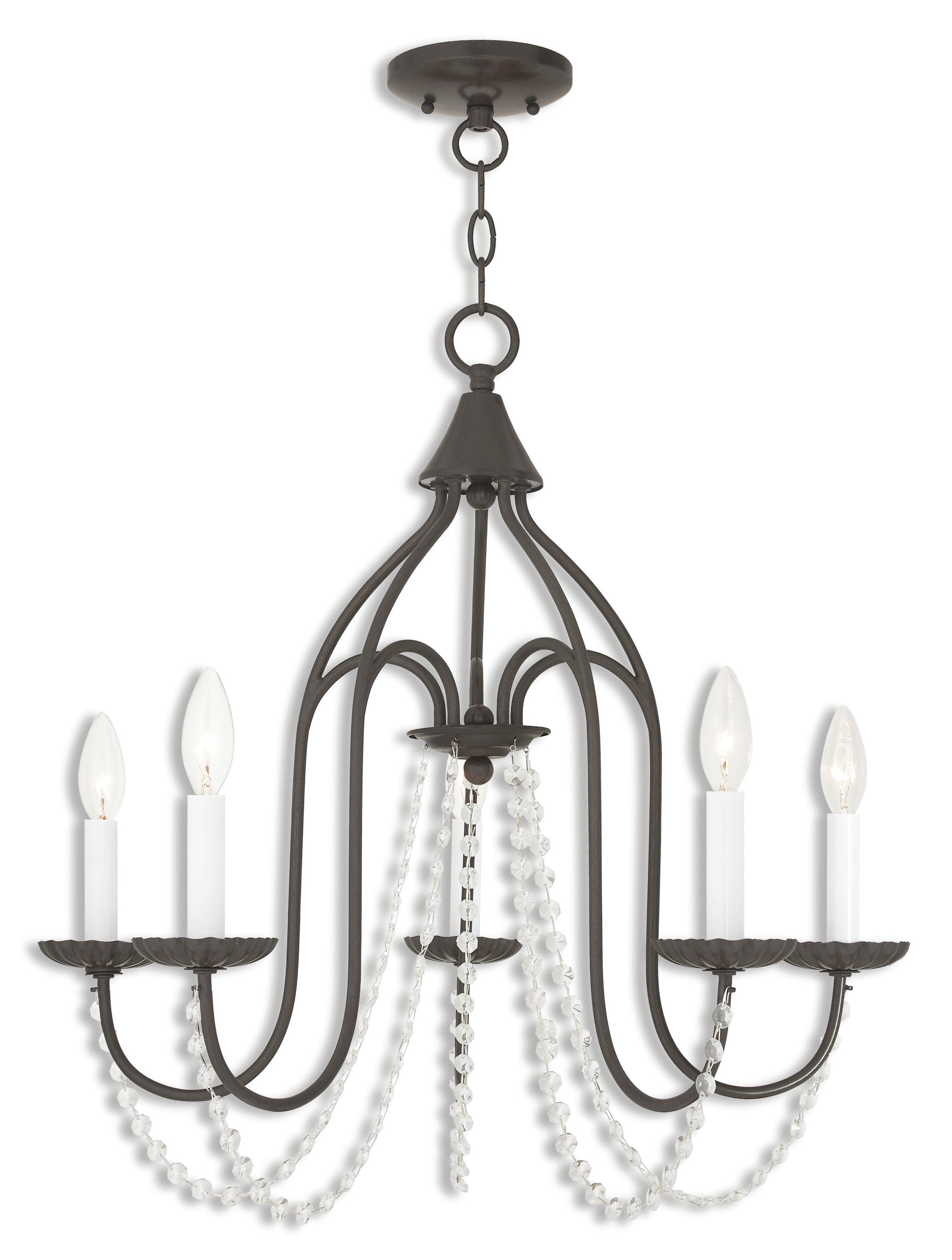 Corneau 5 Light Chandeliers Within Well Liked Ophelia & Co. Florentina 5 Light Candle Style Chandelier (Photo 21 of 25)
