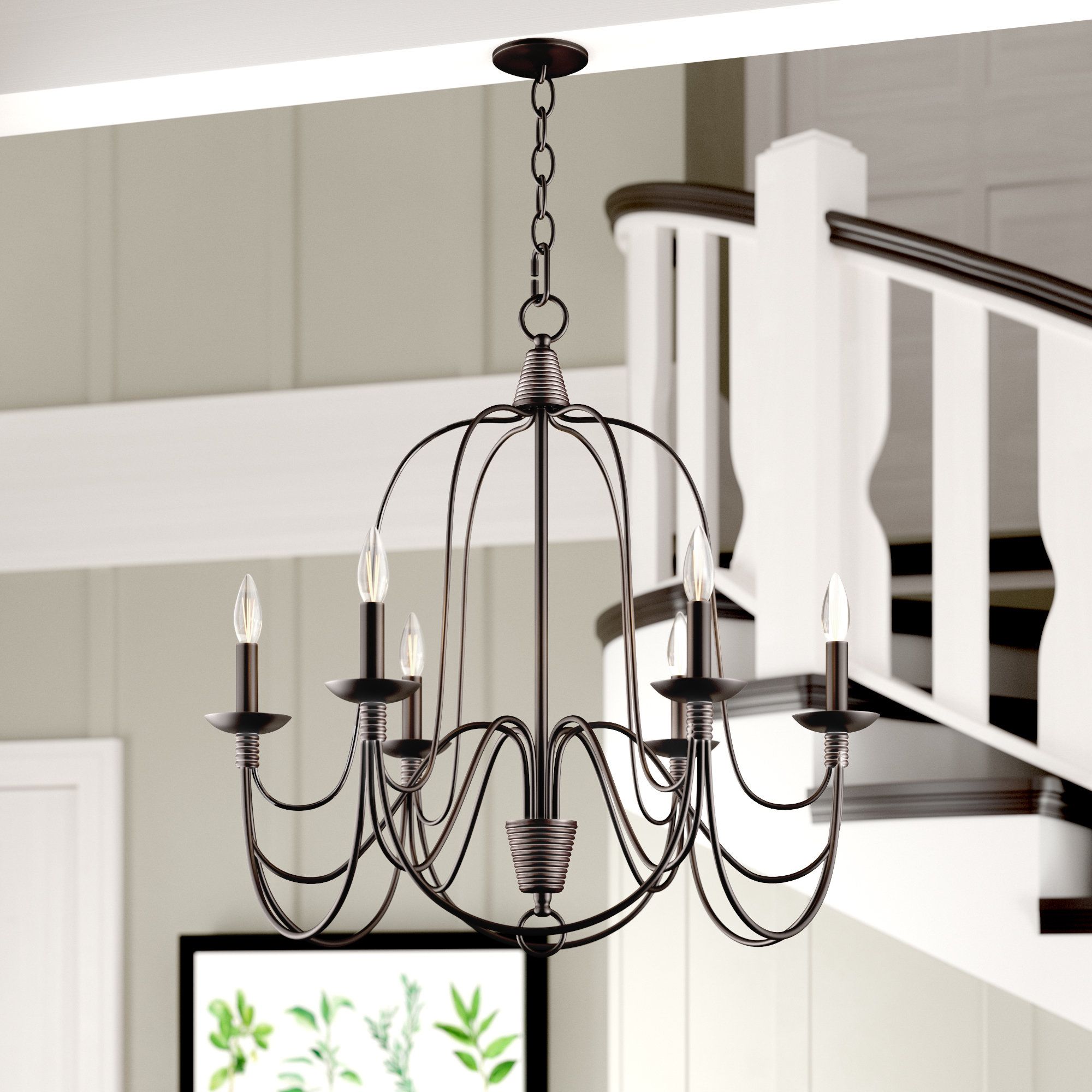 Crim Vintage 6 Light Chandelier Throughout 2019 Watford 6 Light Candle Style Chandeliers (View 15 of 25)