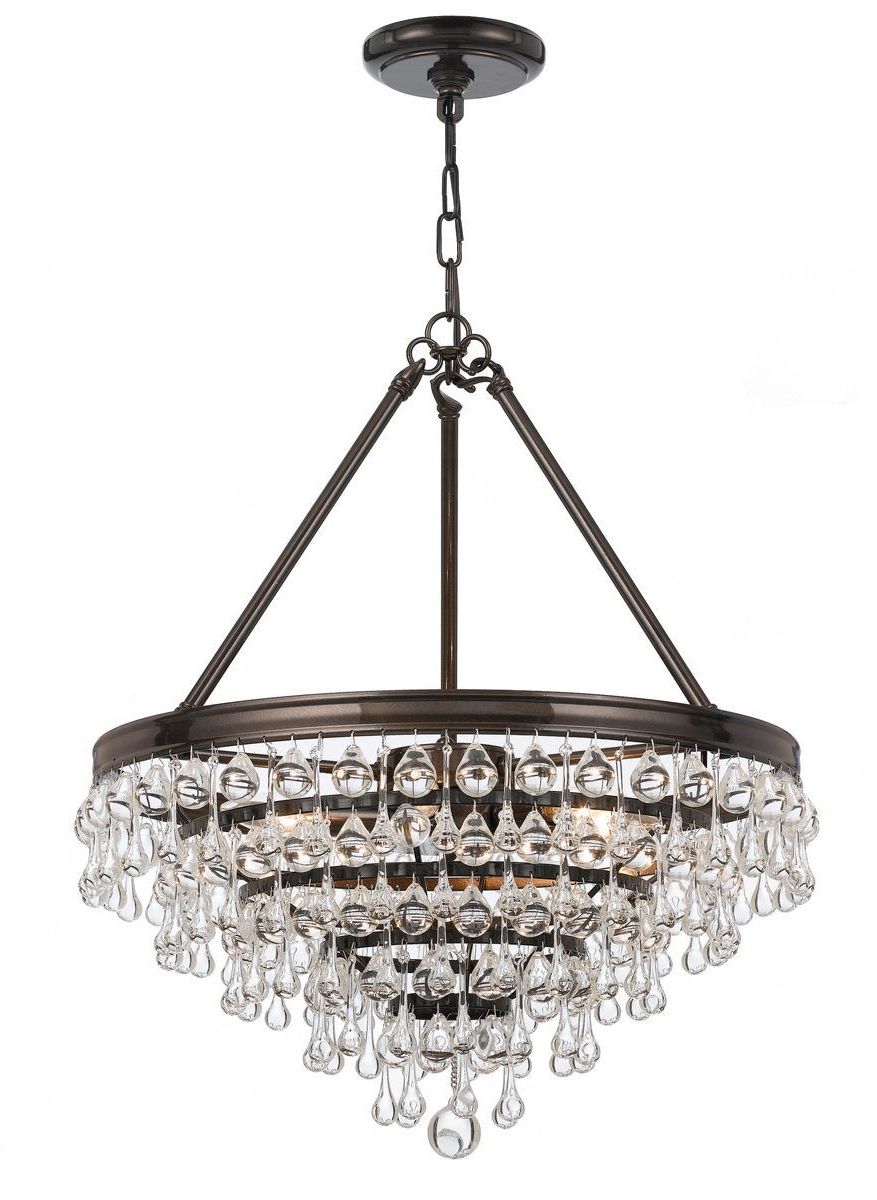 Crystorama Calypso 6 Light 24" Transitional Chandelier In For 2020 Mcknight 9 Light Chandeliers (View 6 of 25)