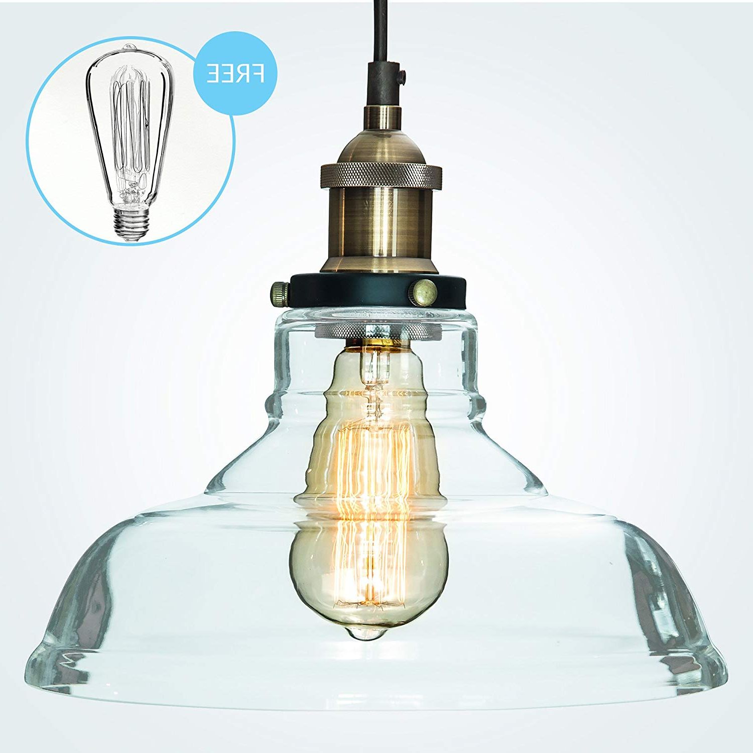 Current Carey 1 Light Single Bell Pendants With Regard To Glass Pendant Light "the Loft" With Vintage Edison Light (Photo 25 of 25)