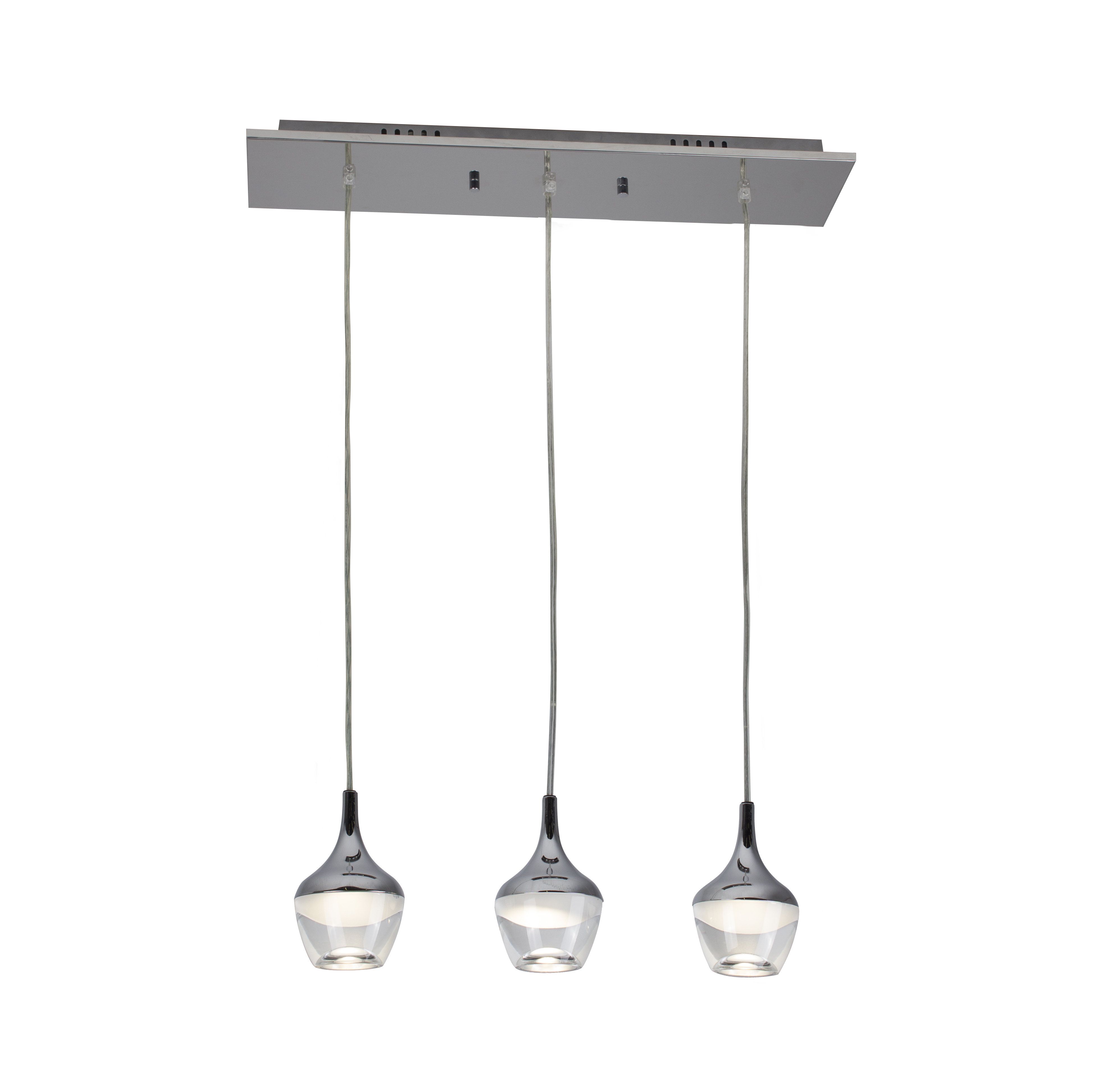 Doyle 3 Light Led Kitchen Island Bell Pendant Within Preferred Dunson 3 Light Kitchen Island Pendants (View 7 of 25)