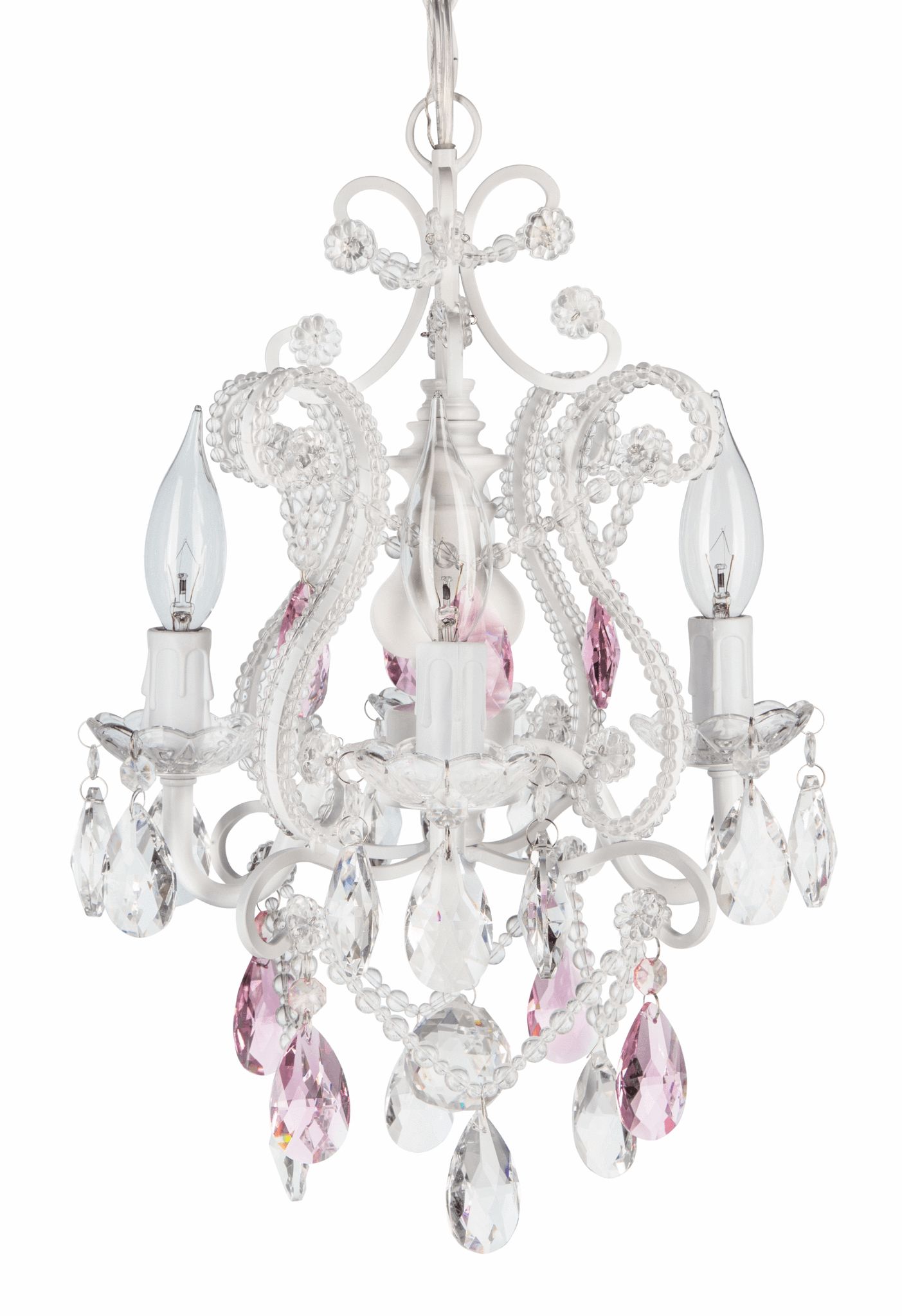 Famous 4 Light Mini Crystal Beaded Plug In Chandelier (white W Inside Aldora 4 Light Candle Style Chandeliers (View 18 of 25)