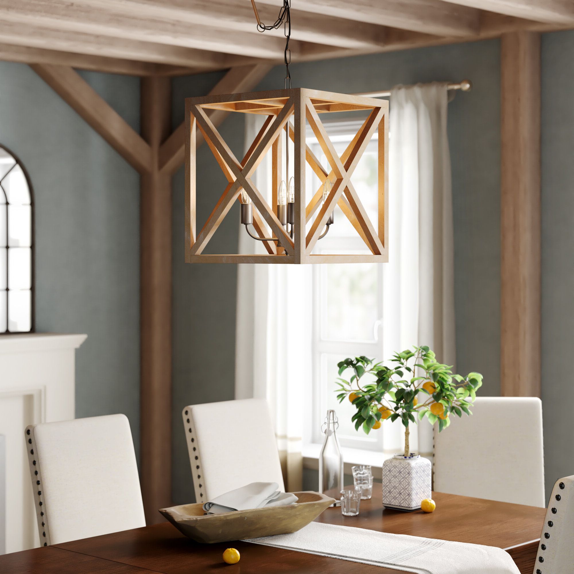 Famous Laurel Foundry Modern Farmhouse William 4 Light Lantern Square / Rectangle  Pendant With Regard To William 4 Light Lantern Square / Rectangle Pendants (View 6 of 25)