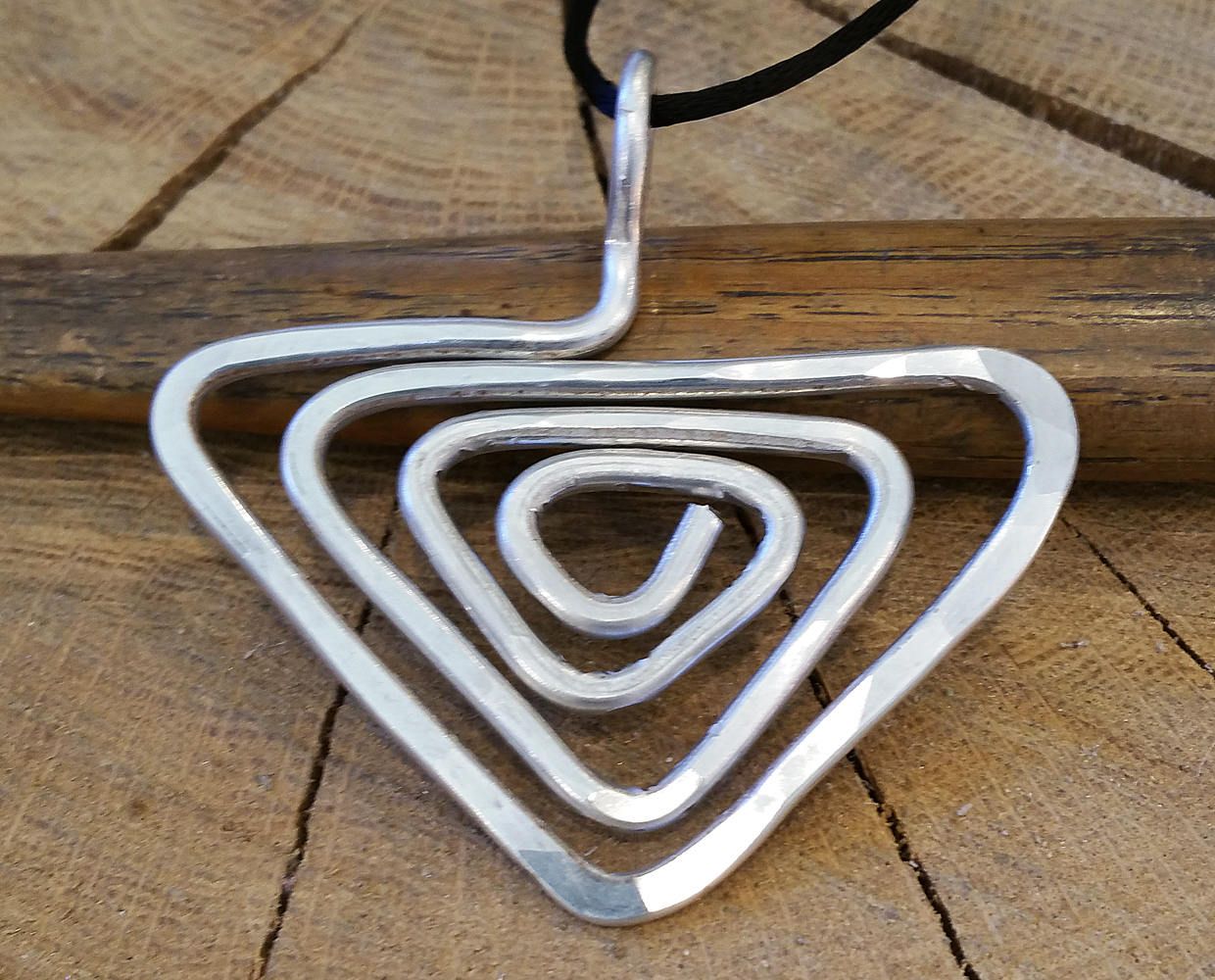Fashionable Triangle Spiral Big Pendant, Large Triangle Necklace Light Weight Aluminum  Geometric Statement Necklace Gift For Her Women Boho Jewelry With Regard To 1 Light Unique / Statement Geometric Pendants (View 20 of 25)