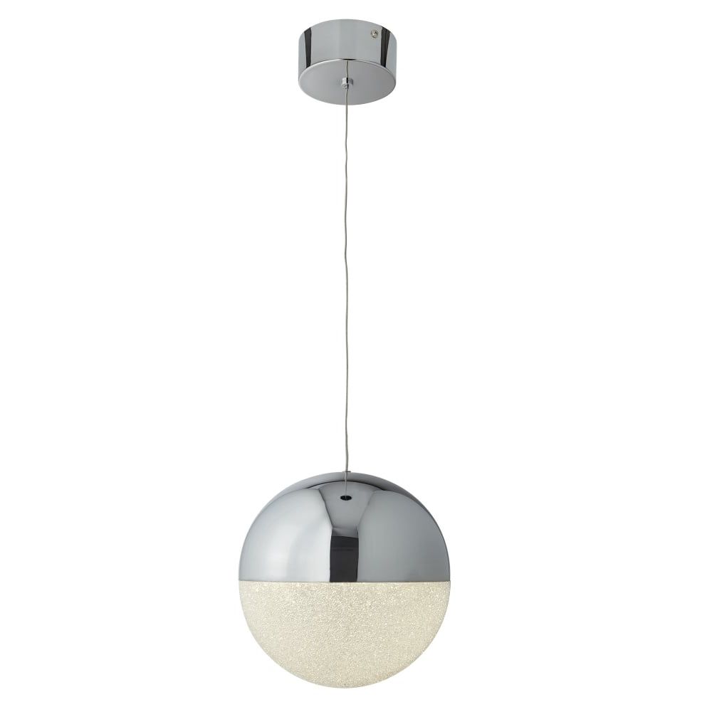 Favorite 1 Light Globe Pendants Within 5841Cc Marbles 1 Light Led Globe Pendant Crushed Ice Effect Shade (View 22 of 25)
