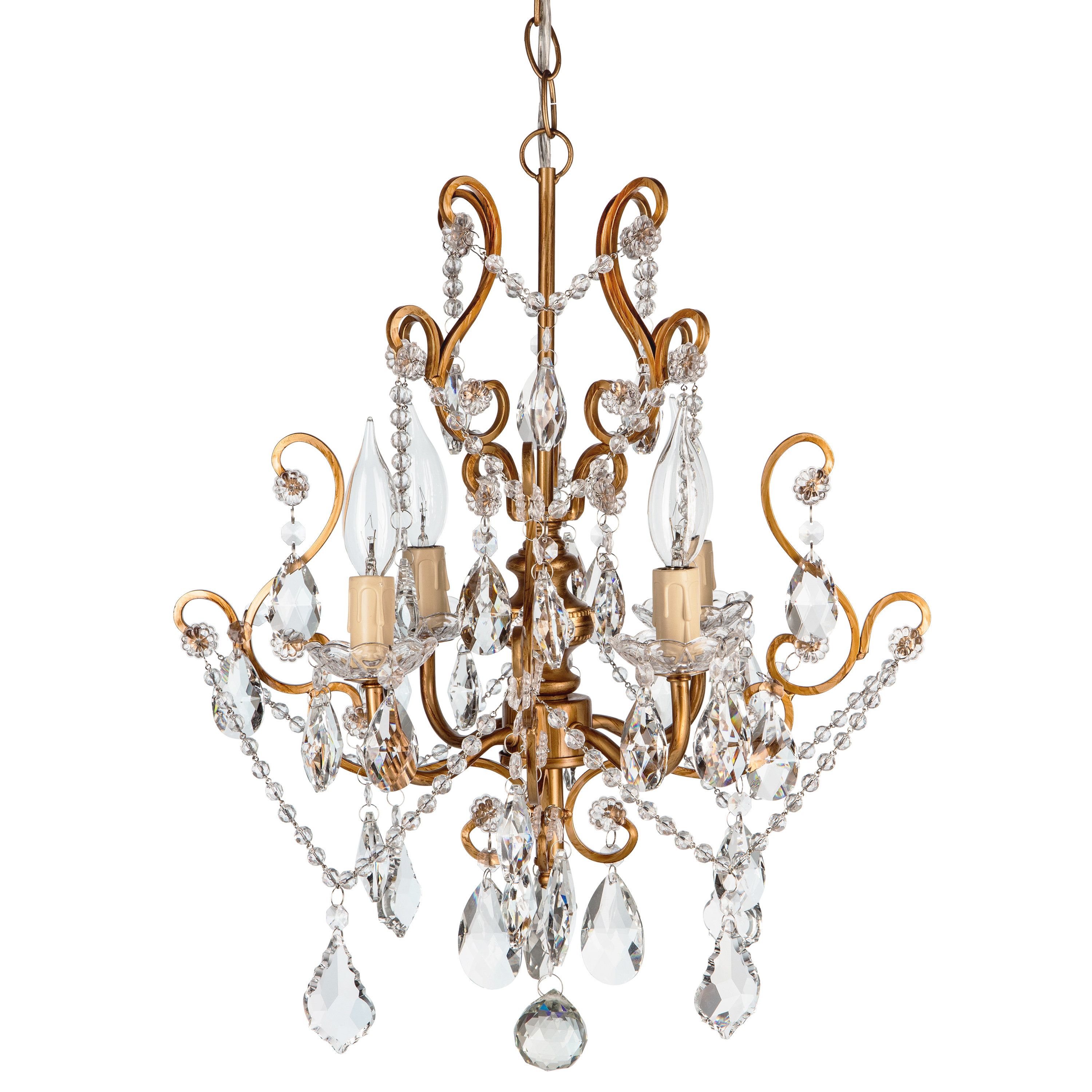Flemington 4 Light Candle Style Chandelier Intended For Trendy Blanchette 5 Light Candle Style Chandeliers (View 15 of 25)
