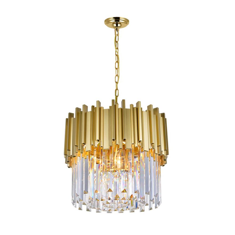 Hayden 5 Light Shaded Chandeliers In Most Current Cwi Lighting Deco 4 Light Medallion Gold Chandelier (Photo 22 of 25)