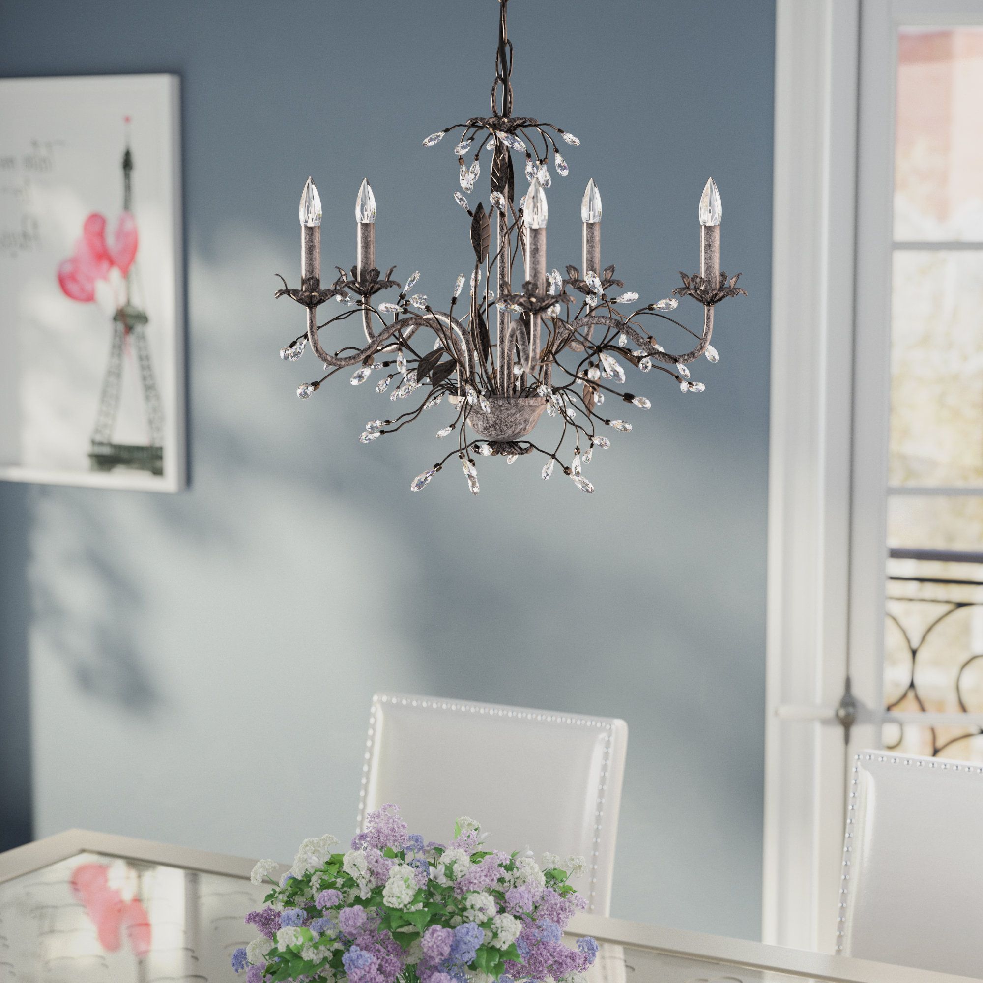 Hesse 5 Light Candle Style Chandelier With Regard To Well Known Hesse 5 Light Candle Style Chandeliers (Photo 1 of 25)